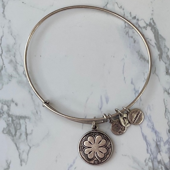 Alex and Ani Four Lead Clover Bangle - Picture 2 of 3